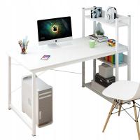 КОМПЬЮТЕРНЫЙ СТОЛ ЖУРНАЛЬНЫЙ СТОЛИК ЛОФТ БЕЛЫЙ МОЛОДЕЖНЫЙ СТОЛ С КНИЖНЫМ ШКАФОМ ПОЛКИ 120