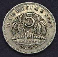 Mauritius - 5 rupees 1987