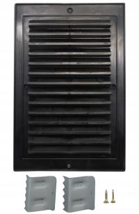 KRATKA WENTYLACYJNA 14X21KOMIN SKOŚNA CZARNA RAMKA