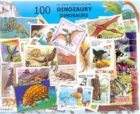 Набор из 100 почтовых марок-динозавры