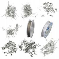 Zestaw do Robienia Biżuterii Srebrny DIY Ustalenia Sznur Nić Headpin