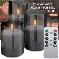 СВЕЧИ 3 БОЛЬШИЕ ДЕКОРАТИВНЫЕ СВЕЧИ РОЖДЕСТВЕНСКИЕ УКРАШЕНИЯ LED ПУЛЬТ ДИСТАНЦИОННОГО УПРАВЛЕНИЯ