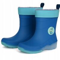 Kalosze dziecięce gumowce świecące granatowe hulajnoga ocieplane 26–27