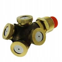 Złącze węża zamgławiającego Dysze natryskowe z filtrem , złote, 4 otworowe