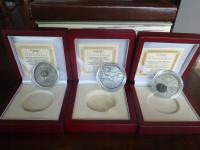 Krzemień, Węgiel ,Kwarc- Skarby Ziemi zestaw 3 srebrnych monet -2008 rok