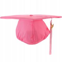 Różowa czapka z okazji ukończenia szkoły z Chwost na ceremonie akademickie