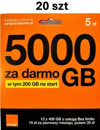 Starter Orange Free 5000 GB INTERNET / 200 GB NA START HURT