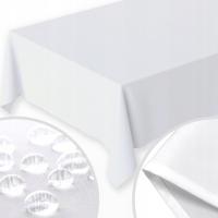 OBRUS PLAMOODPORNY KLASYCZNY BIAŁY 140x240 CM NA STÓŁ GŁADKI MATOWY GRUBY