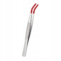 Pęseta metalowa prosta 15,8 cm RED-3 z gumową końcówką AntHunter