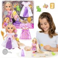 MINI LALKA KSIĘŻNICZKA DISNEY ZAPLĄTANI ROSZPUNKA RAPUNZEL16 CM + AKCESORIA