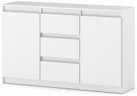 Комод 120 см шкаф с ящиками Белый Aga для гостиной большой безрукавный rtv