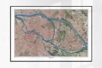 Вроцлав текущий план города 1:10000 карта современная но как ретро 90x60