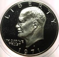 USA 1 dolar Dollar 1971 Eisenhower LUSTRO PROOF SREBRO