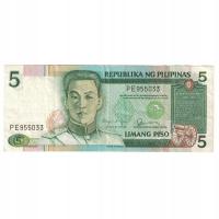 Banknot, Filipiny, 5 Piso, Undated (1985-94), KM:1