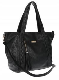 Torebka damska shopper A4 elegancka torba duża na ramię CH778 Czarna
