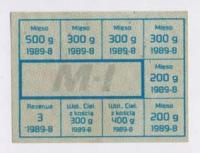 PRL BILET TOWAROWY KARTKI NA MIĘSO M-I /1989-8