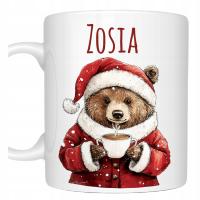 KUBEK prezentowy na ŚWIĘTA ŚWIĄTECZNY MIŚ MIKOŁAJ MIKOŁAJKI CHOINKA imię