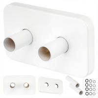 ZESTAW MASKUJĄCY ROZETA MASKOWNICA PODWÓJNA DO GRZEJNIKA ZAWORU RUR BIAŁA