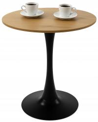 StÓŁ Tulip okrągły 60 cm KOLOR DĄB / CZARNY nowoczesny PK026CD