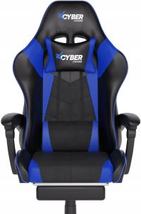 FOTEL GAMINGOWY CYBER CHAIRS X-POWER BLUE - BIUROWY Z MASAŻEM I PODNÓŻKIEM