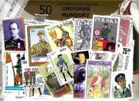 Zestaw 50 znaczków pocztowych - MUNDURY