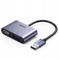 Adapter USB-A 3.0 - HDMI/VGA Ugreen CM449 szary