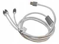 Zestaw kabli USB - USB typ C / microUSB / Lightning GOT-054