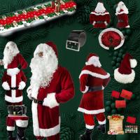 WELUROWY STRÓJ MIKOŁAJA GWIAZDORA BURGUND L-3XL LIST + BIEŻNIK NA STÓŁ 12el