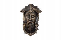 ŻELIWNA KOŁATKA DO DRZWI - BRĄZ - DIABEŁ MASZKARON - DZWONEK