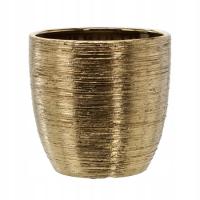 Złota osłonka ceramiczna na doniczkę 30x30x29,5 cm doniczka ozdobna stylowa