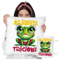 KUBEK PODUSZKA dla TEŚCIOWEJ zestaw prezent ŻAJEBISTA TEŚCIOWA DZIEŃ MAMY