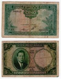 INDOCHINY 1954 5 PIASTRES