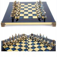 Szachy Metalowe Ekskluzywne Mosiężne Luksusowe Figury Chess set 28x28cm