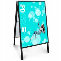 Potykacz A1 Reklamowy Dwustronny Czarny OWZ Stojak na Plakat Folia UV