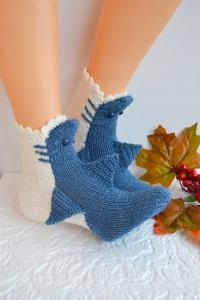 Skarpetki rekiny zjem Twoje stopy róż. 40/41