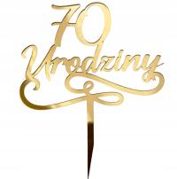 70 День Рождения Топпер 70 лет украшения золотой плексиглас зеркало