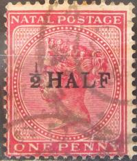 Natal kolonia brytyjska stary znaczek z nadrukiem (6/11