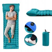 SAMOPOMPUJĄCA SIĘ MATA DO SPANIA Z PODUSZKĄ - Materac Kempingowy z Pompką Nożną