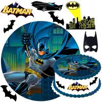 OPŁATEK NA TORT BATMAN + TEKST + DODATKI JADALNA DEKORACJA