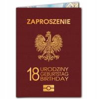 Zaproszenia na 18 Urodziny Paszport na Osiemnatkę