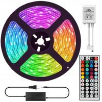 СВЕТОДИОДНАЯ ЛЕНТА SMD ВОДОНЕПРОНИЦАЕМЫЙ 5M RGB ЦВЕТНОЙ ПУЛЬТ ДИСТАНЦИОННОГО УПРАВЛЕНИЯ