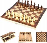 Шахматы шашки нарды большой XXL деревянный 3in1 идеально подходит для подарка