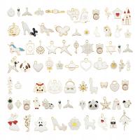 Metalowe zawieszki charms do biżuterii charmsy do bransoletek 30 szt. białe
