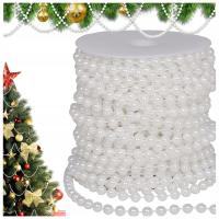 ŁAŃCUCH NA CHOINKĘ GIRLANDA CHOINKOWA STROIK KORALIKI PERŁY OZDOBA 10M 8MM