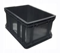 Pojemnik plastikowy 21L 40x30x22 cm czarny – magazynowy / do przechowywania