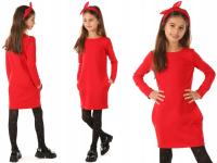 WALENTYNKOWA sukienka tuba, tulipan, produkt polski - CZERWONY