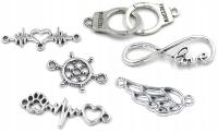 Łączniki do Bransoletek Zawieszki Ozdoby Metal Mix Wzorów Zestaw Ster 6szt