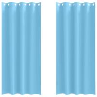 Firany blackout z kółkami 2 pcs Jasnoniebieski 245 x 140 cm