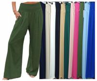 Широкие свободные женские брюки-кюлоты прямые цвета