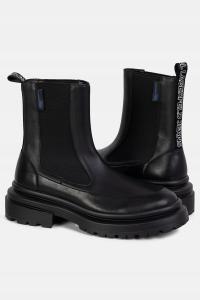 Karl Lagerfeld czarne sztyblety męskie Brooke Kl Jeans Gore Boot
